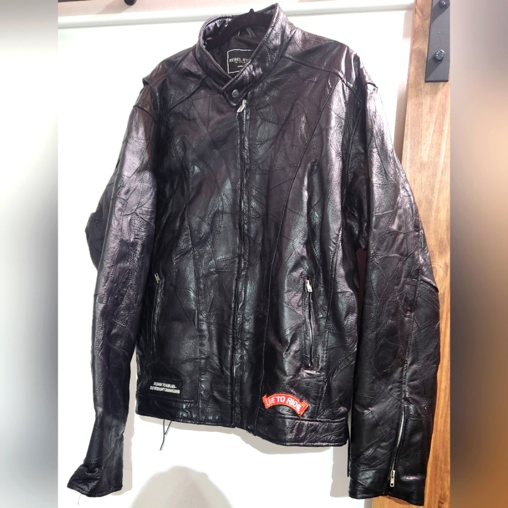 Rebel Ryder "Live to Ride" Leather Jacket Sz 4XL